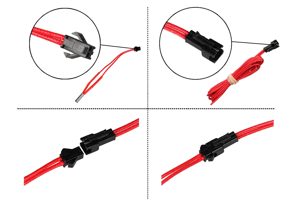 3DSWAY 3D-принтеры Запчасти 1 м 2 м оптимизированный подогреватель версии 12 V/24 V 40 Вт нагревательная труба с разъемом нагревательная трубка 1 шт