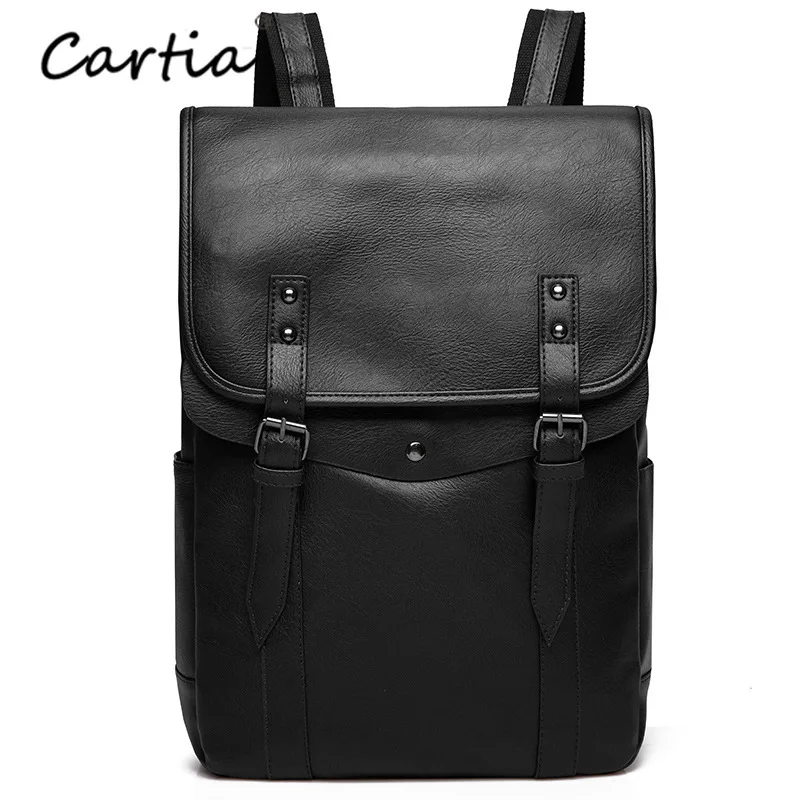 

Fashion Small PU Leather Backpack Men Business Casual Backpack Mens School Bookbag Travel Laptop Backpacks Luxury mochila hombre