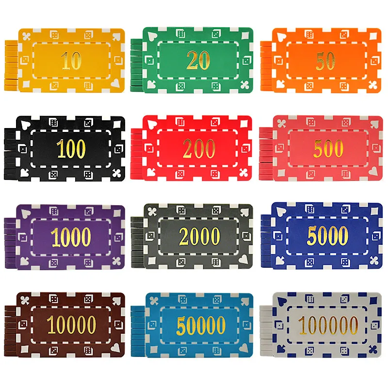 INSTOCK 10 PCS/LOT Rectangle Poker Chips 32g ABS Plastic Chips Texas