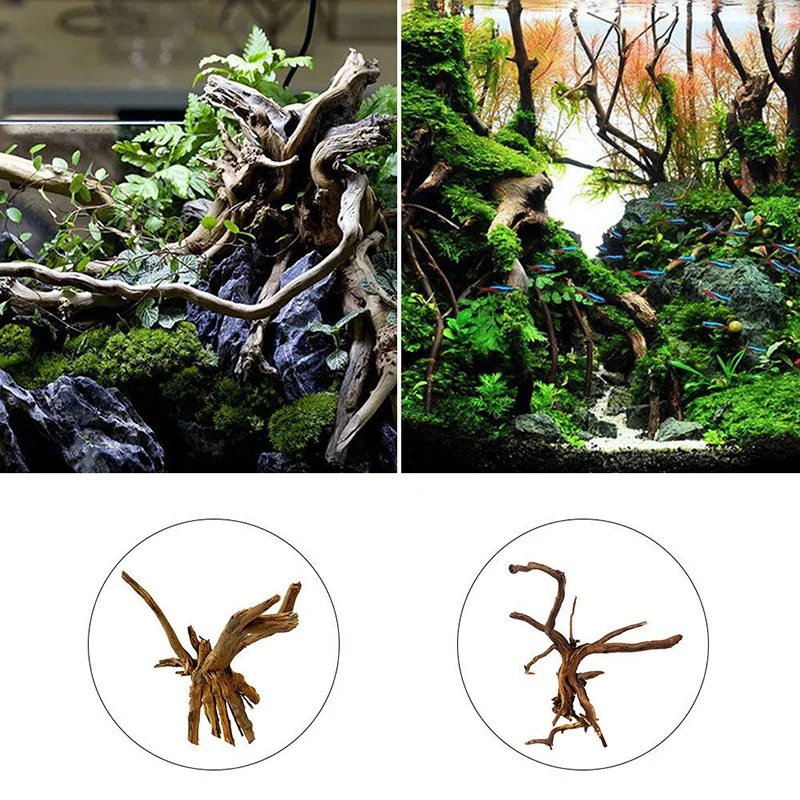 1PC Aquarium Tree Trunk Driftwood Fish Tank Reptile Plant Stump Ornament Landscap Decor Decoration Ornaments