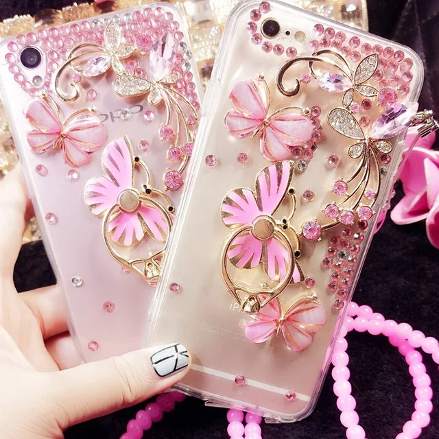 

Phone Case For Samsung Galaxy J7 Duo Neo Max J4 J6 Plus J7 NXT Prime 2 J2 Core Pro 2018 Butterfly Phone Holder Clear Back Cover