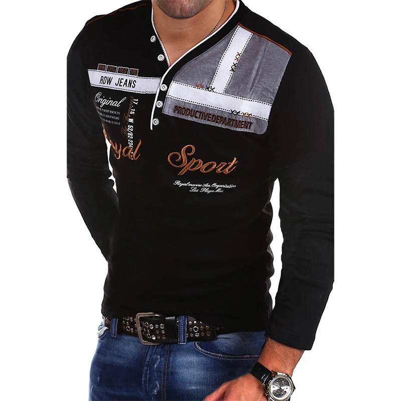 Zogaa Новая летняя мужская рубашка поло с длинным рукавом мужские топы облегающие хлопковые рубашки поло с принтом повседневные быстросохнущие 4XL поло футболки
