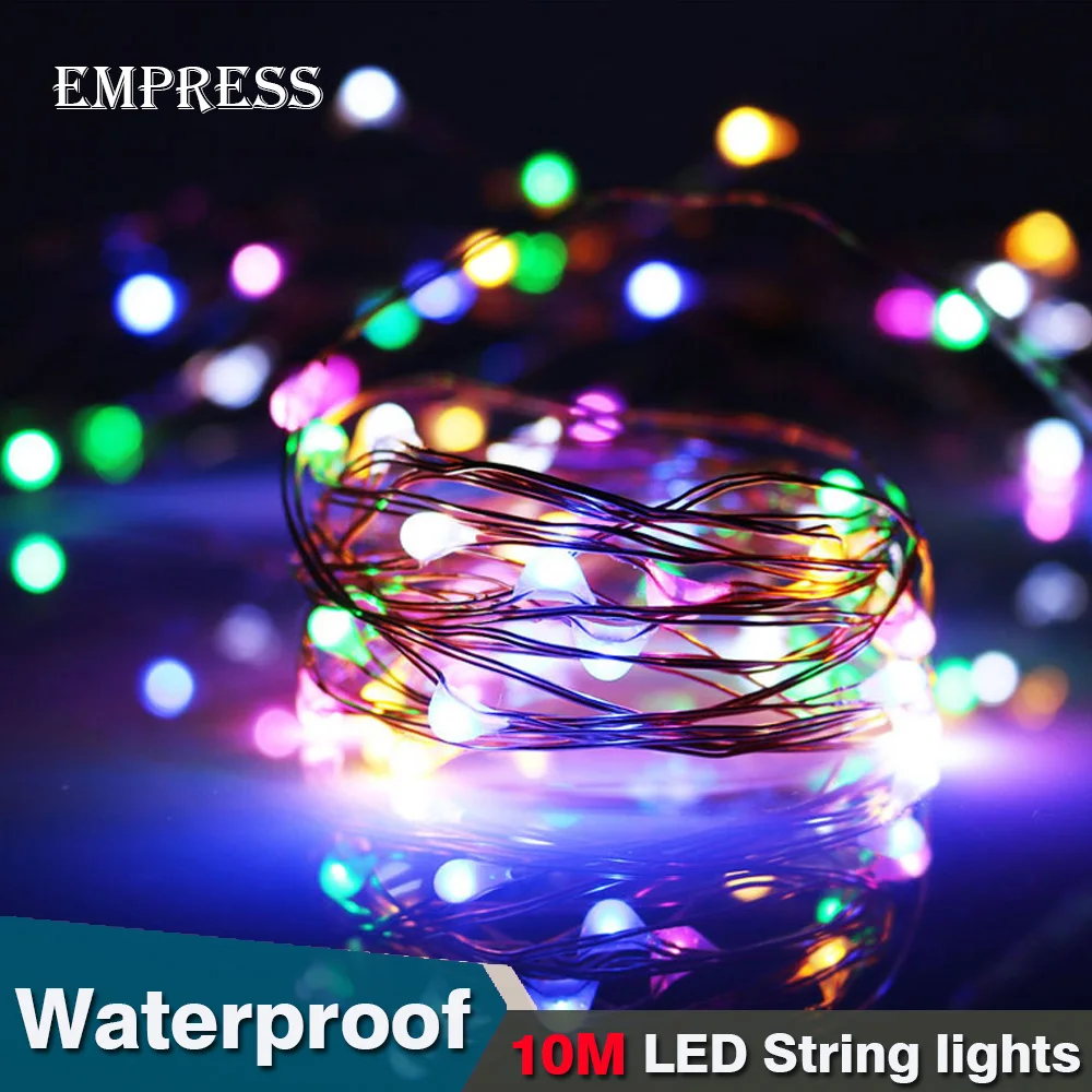 10M LED String Lights Waterproof Light String Christmas Outdoor Lighting Copper Wire Wedding Party LED Fairy