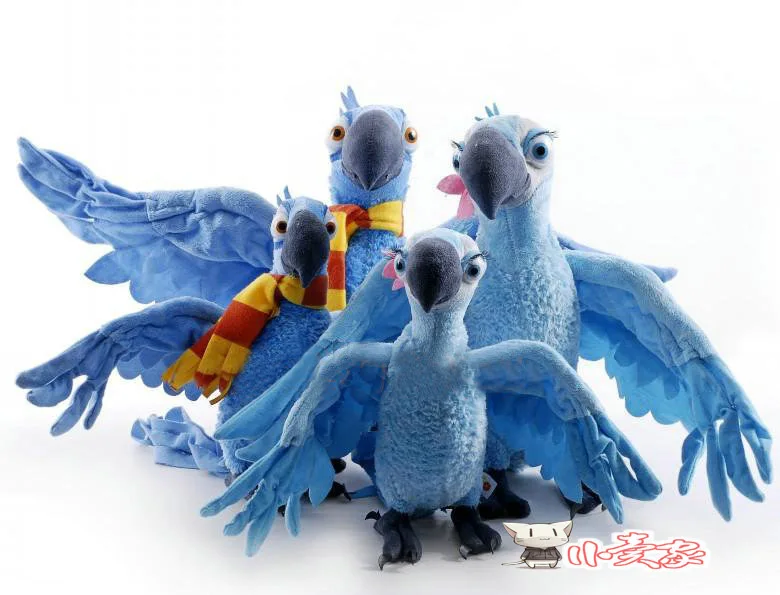 Пара Большие размеры попугай игрушки РИО фильм попугай куклы Blu и jewel плюшевые игрушки подарок около 48 см 0081