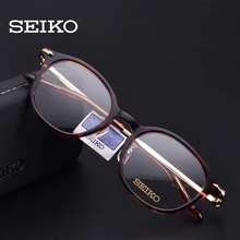 SEIKO ацетатные титановые оправы для очков для женщин, маленькие женские круглые оптические оправы для очков H03088