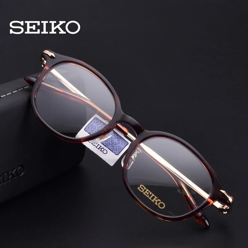 

SEIKO Acetate Titanium Eye Glasses Frames for Women Small Eyeglasses Ladies Round Optical Spectacles Frame H03088