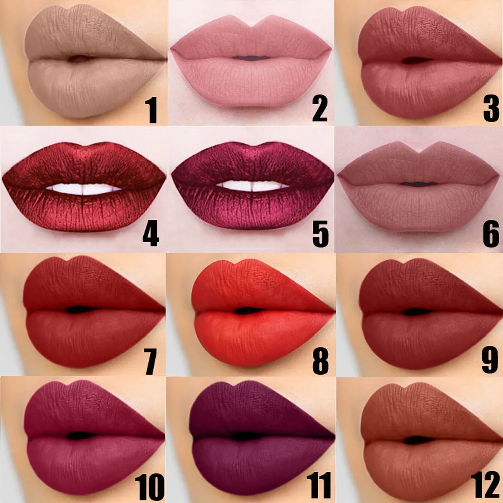 

#501 2018 New Fashion New Long Lasting Lipstick Waterproof Matte Liquid Lip Gloss Lip Liner Cosmetics Freeship