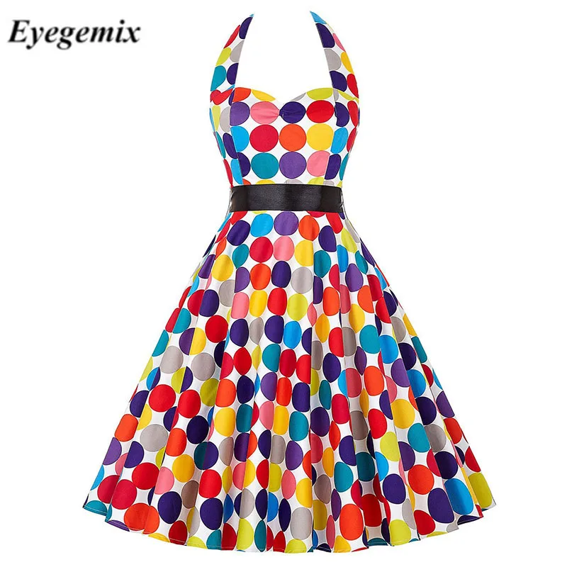 Горошек рокабилли платье Robe Ete 2021 без бретелек 1950s 60 халат Винтаж Vestidos в стиле пин