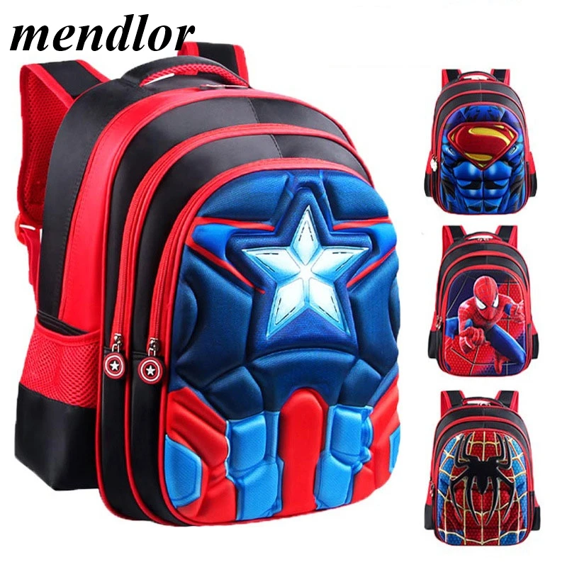 سوبرمان باتمان سبايدرمان الكابتن أمريكا صبي فتاة الأطفال رياض الأطفال حقيبة مدرسية مراهق أطفال مدرسية طالب الظهر