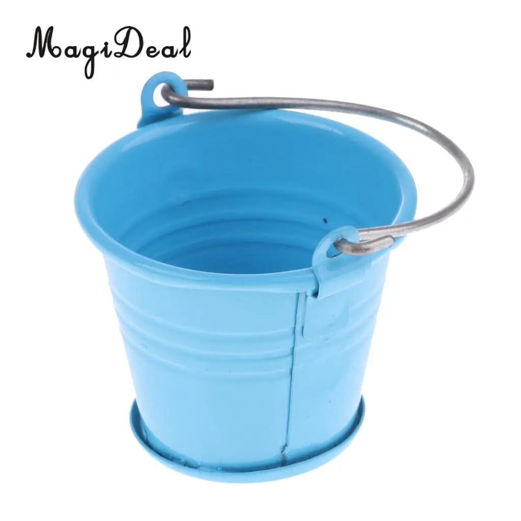 New Arrival 1/12 Scale Dollhouse Miniature Kitchen Garden Water Bucket Pail Furniture Decoration Accessory 7Colors