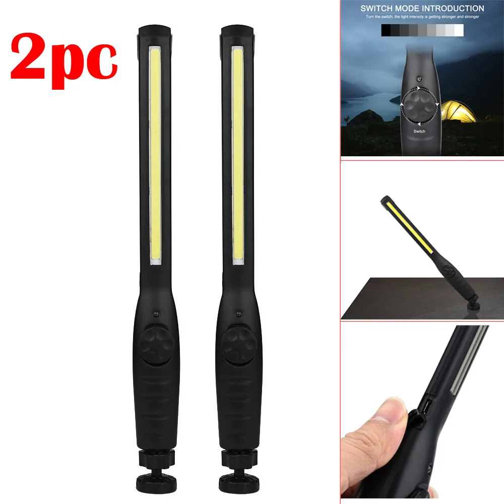 

Protable Spotlight Working Light 2pc Multifunction Rechargeable COB LED Slim Work Light Lamp Flashlight Worklight Outdoor