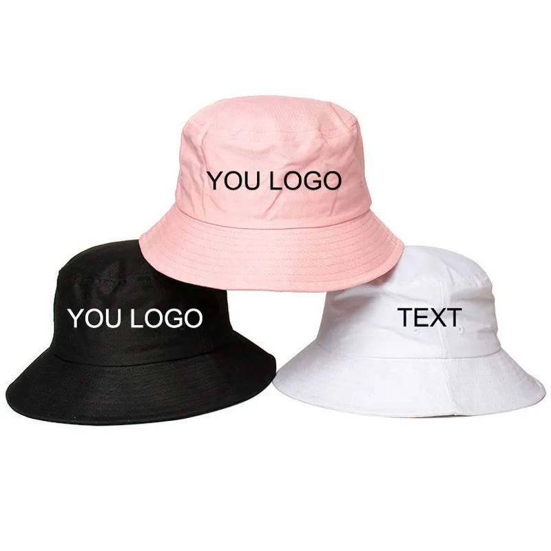 

Personalized Custom Text Women Bucket Hat Slouchy Summer Men Cap Embroidery Logo Choose Your Quote Name Design Text Thread Color