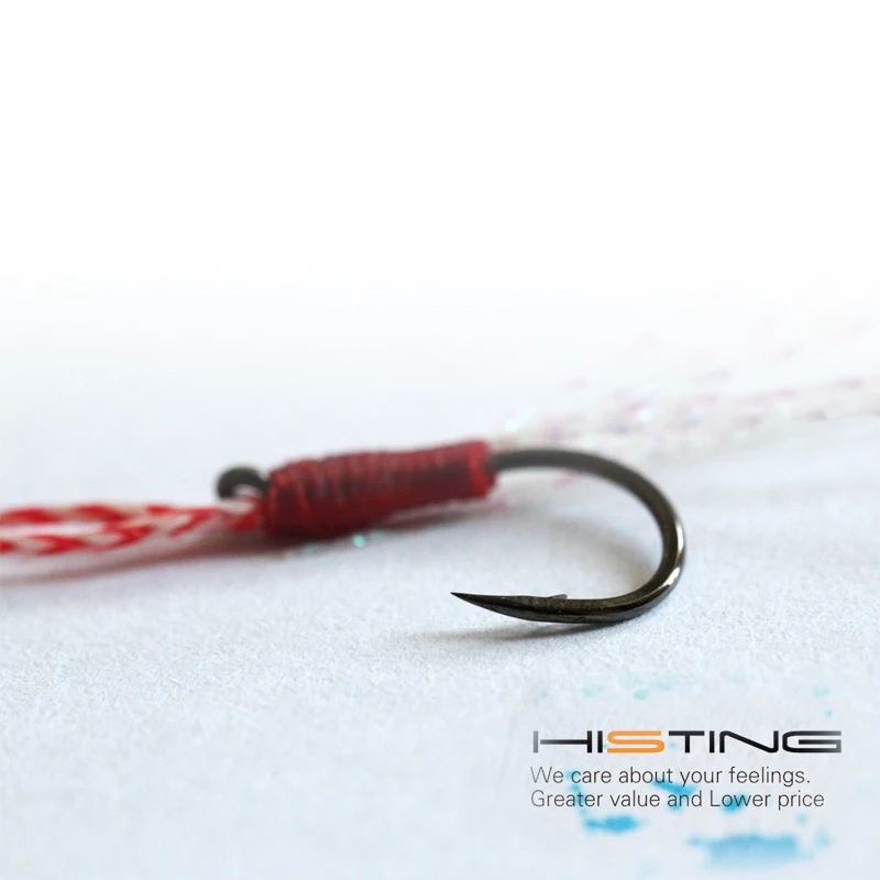 Jigging hook 2pcs High Carbon Steel Metal Plate Fishing Hooks Jig Spoon With with feather and ring assist hook fishing tackle