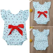 Infant Kids Baby Girl Fly Sleeve Cartoon Priting O Neck Romper Casual Jumpsuit Playsuit Outfits Clothes pudcoco cute newborn kids baby girl infant lace romper dress jumpsuit playsuit clothes outfits