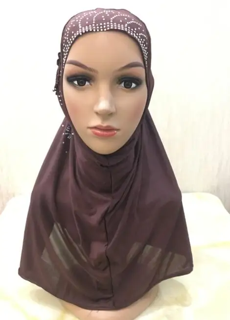 H1218 последние мусульманский хиджаб с кружевными цветами и стразами модные исламский хиджаб, девушки хиджаб, быстрая