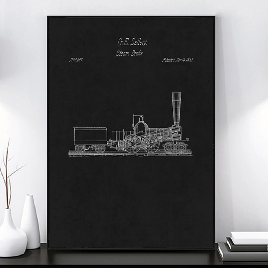 

Vintage Posters Technology Prints Pattern Posters Canvas Paintings Decorative Fish Net Antique Wall Art Pictures for Living Room
