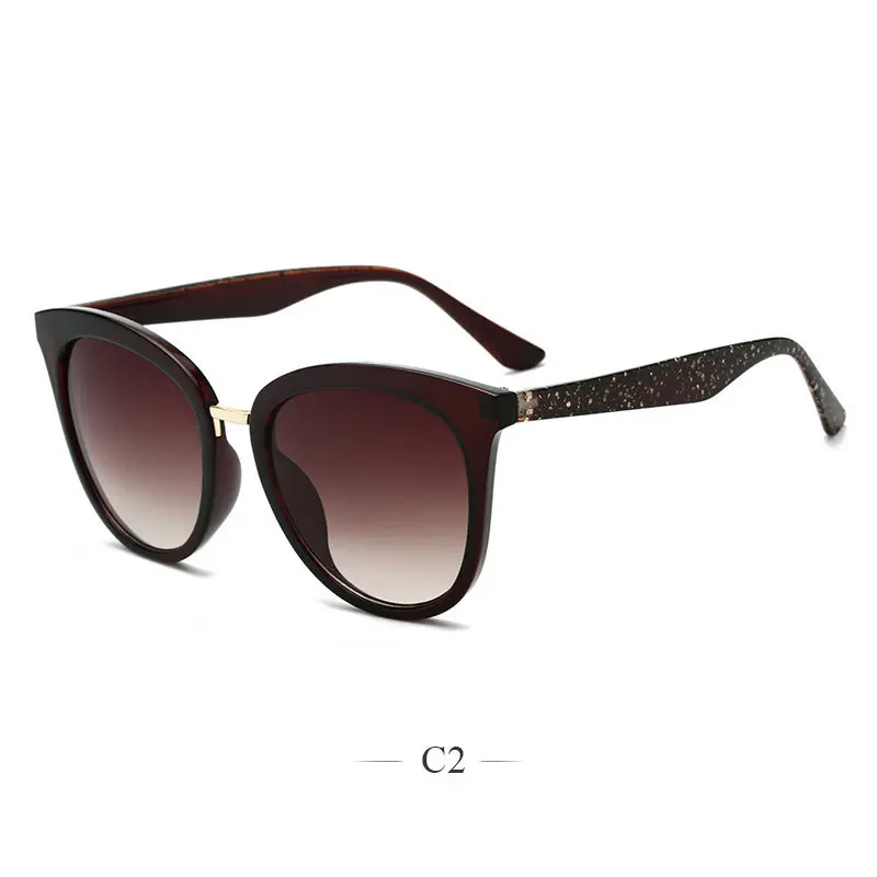 YOOSKE трендовые солнцезащитные очки "кошачий глаз", женские роскошные брендовые элегантные солнцезащитные очки с большой оправой, винтажные очки с градиентными линзами - Цвет линз: C2