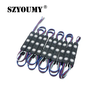 

SZYOUMY 5050 SMD RGB 3LED Injection Black Led Module With Lens DC12V AD Letters 500pcs DHL Drop Shipping Fast