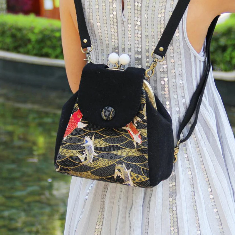 

DIY Women Vintage Felt Backpack Easy Handmade Unique Teenager Girls Felt School Bags Free Cutting Material Package