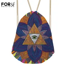 FORUDESIGNS/3D сумка со стягивающим шнурком и напечатанным текстом женский мини рюкзак для девочек модный комплект карман для Famale туристический подарок Mochila Deporte