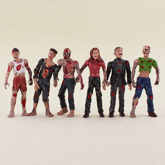 Best Offers 6pcs/lot 10cm The Walking Dead Zombie Action Figures Toys Dangerous Terror Corpse Models Dolls Toys Brinquedos Kids Toys