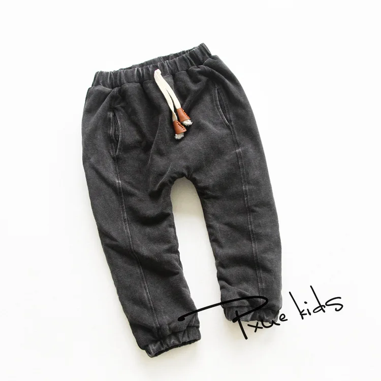 Jchao/Детские Зимние флисовые джинсы для мальчиков; брюки для мальчиков; Детские однотонные джинсы из денима и флиса; теплые синие детские джинсы; Новая мода
