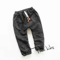 Детские Зимние флисовые джинсы для мальчиков брюки для мальчиков ребенок сплошной джинсы джинсовые и флисовые теплые jchao/синий Дети Новая
