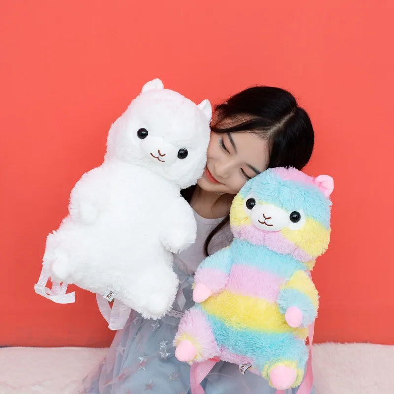 

Cute Alpaca Plush Backpack Stuffed Alpaca Plush Toy Children School Bag Kids Toy Birthday Gift For Little Girl