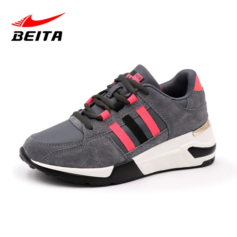 

BEITA New Women Running Shoes Pig Leather Sport Shoes Outdoor Jogging Walking Athletic Shoes Comfortable Sneakers for Lady