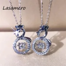 Lasamero венчик 0.14CT круглый вырез проложить Набор 18 К золото натуральный алмаз кулон ожерелье