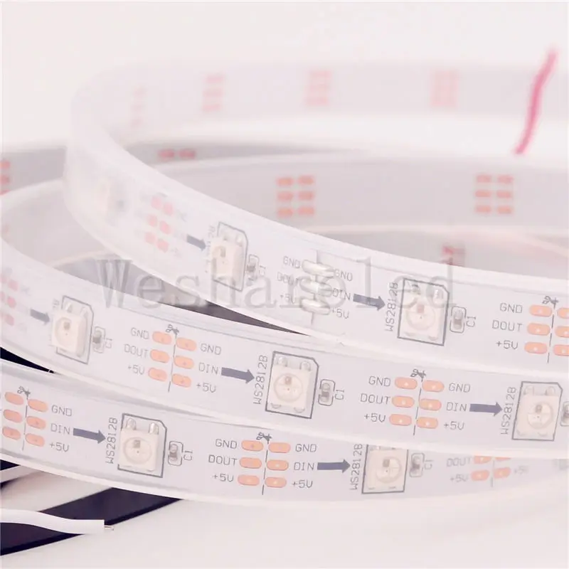 1 ~ 100 м 150 пикселей 30 светодиодов/м SK6812 WS2812B WS2812 5050 адресуемые RGB цифровые