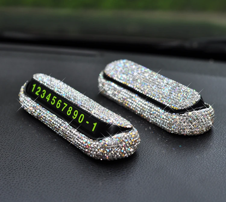Diamond-Crystal-Hideable-Temporary-Car-Parking-Card-Phone-Number-Card-Plate-Telephone-Number-Card-Rhinestones-2
