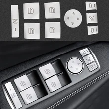 14 PZ Auto Bracciolo Porta Finestre Adesivi Button Per Mecredes Benz W204 W212 Abc GLA CLA GLK GL Class auto accessori interni