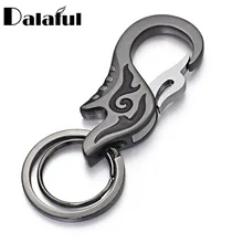 Dalaful простой пламя цепочки кольца для ключей держатель уникальный металлический эмаль брелки подарок для мужчин и женщин автомобиль K360