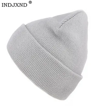 

INDJXND Solid Unisex Beanie Autumn Winter Wool Blends Soft Warm Knitted Cap Men Women Skull Cap Hats Ski Caps 21 Colors Beanies
