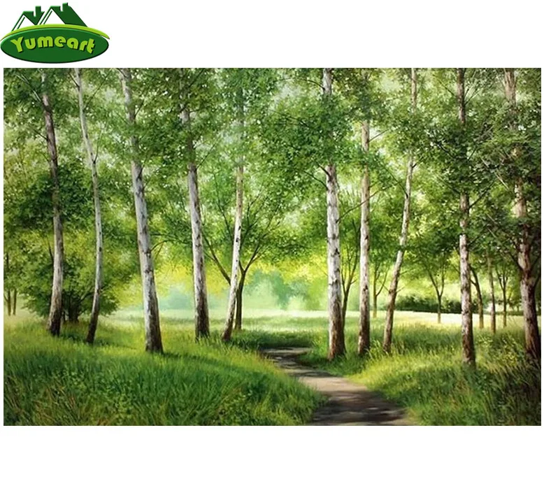 

YUMEART DIY 5D Diamond Embroidery Cross Stitch Nature Wood Square Full Drill Diamond Mosaic Picture Pasted Needlework Decoration