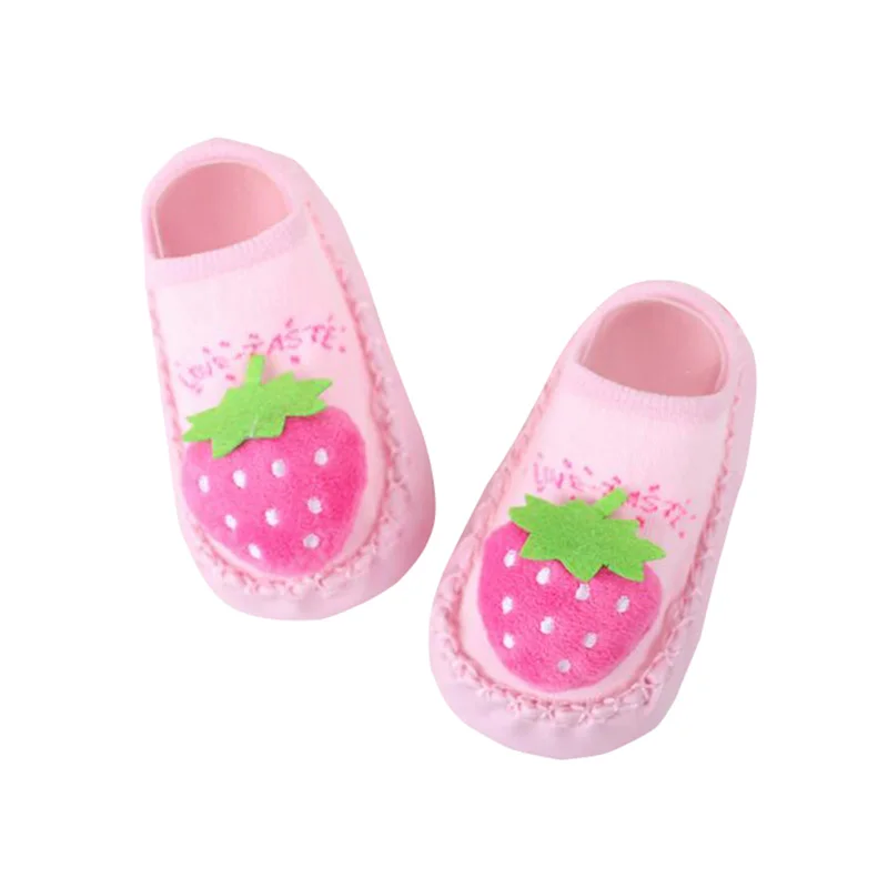 Cute Fruit Shoe Socks For Baby Combed Cotton Anti Slip Boy Girl Floor Socks Leather Sole Newborn Socks 0-12 Months Home Slippers (11)