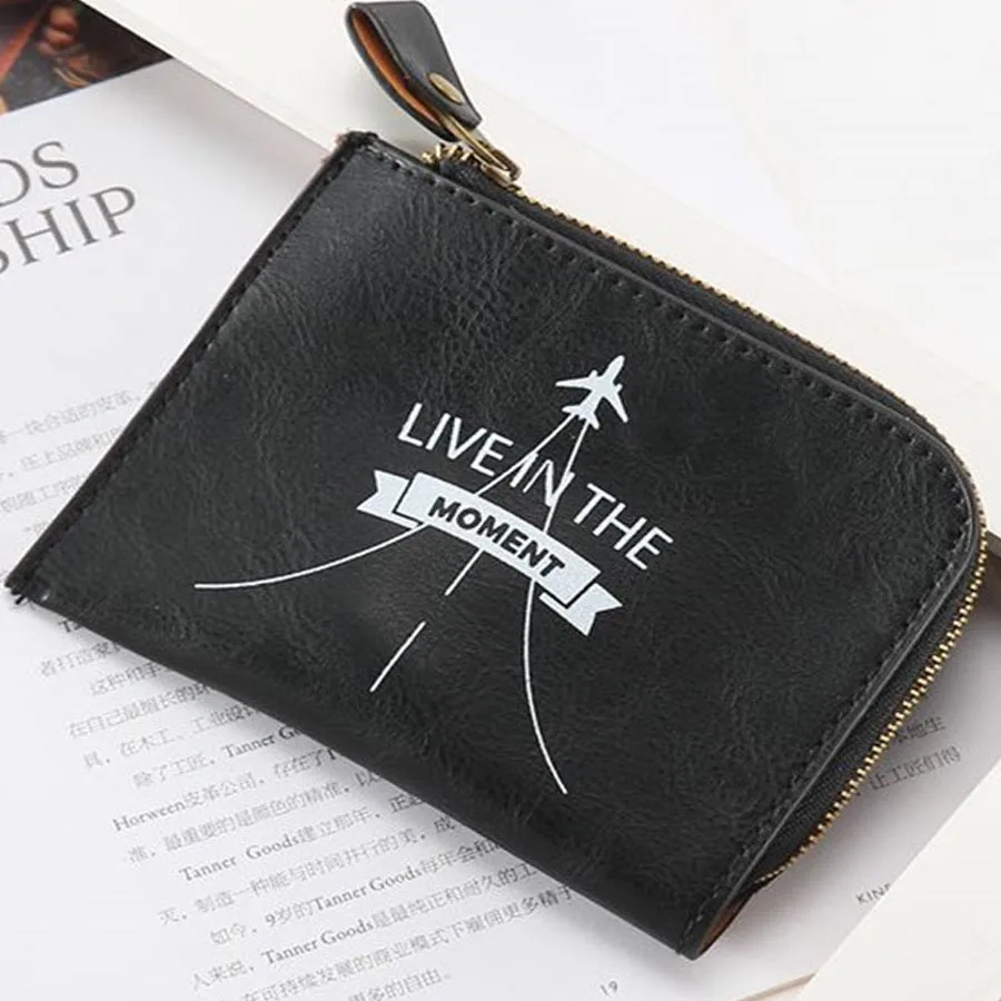 

Men Mini Wallet Ladies Zipper Coin Purse Multifunctional Small High Grade Coin Credit Card Key Ring Wallet CP02B
