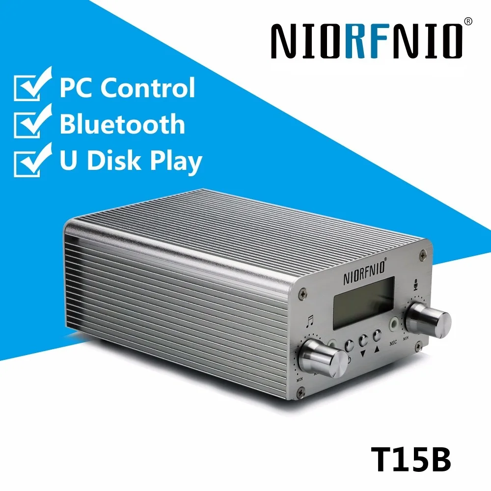 

Full set 0~15 Watt Stereo Professional PLL FM Stereo Transmitter 87.5-108 MHz bluetooth function, PC control,U disk player