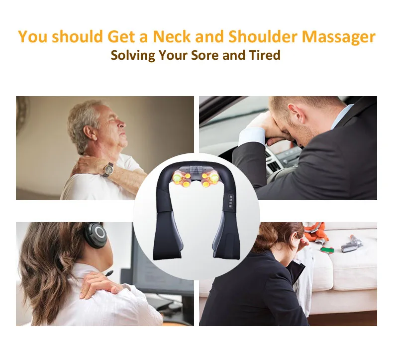 LUYAO_Neck_ Massager_Adjustable_Intensity_Shitatsu back shoulder_massager_with_heat_ Deep_Tissue_Kneading