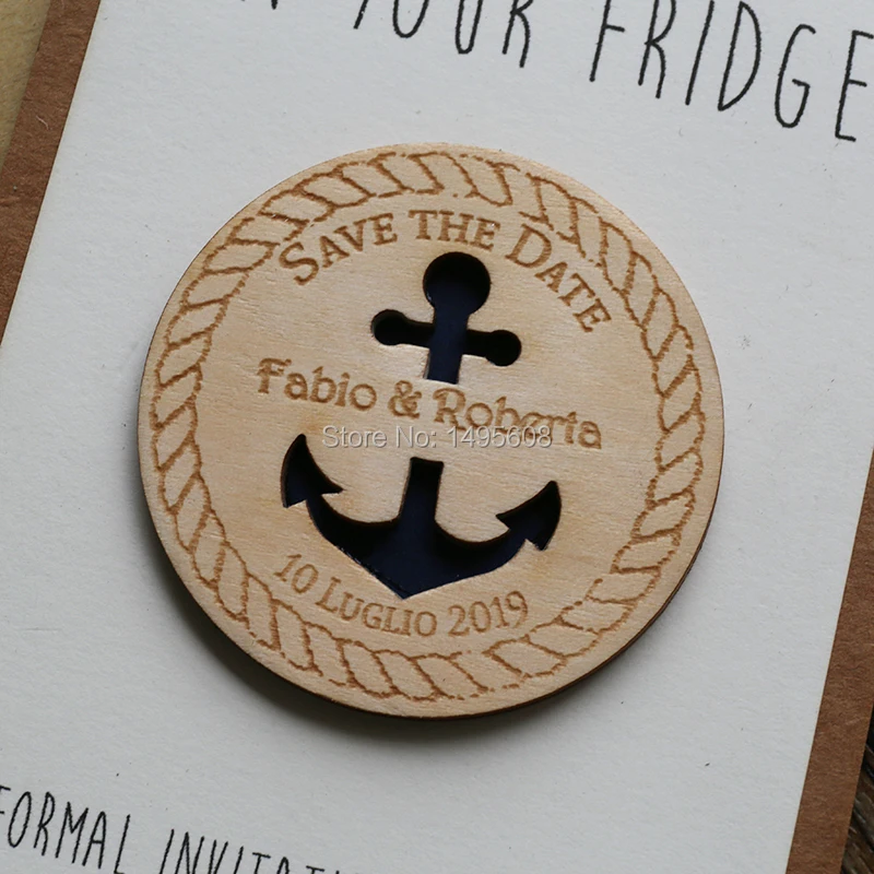  Beach Save The Dates Anchor Save The Date Magnet Wood Save the Dates Wedding Invitation Wedding Fav - 32845597373