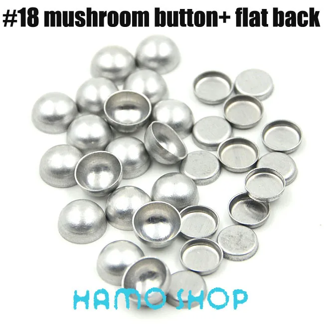 

200 Sets/lot #18 Mushoroom Shape Round Fabric Covered Cloth Button Cover Metal Jewelry Accessories Plastic Back Free Shipping
