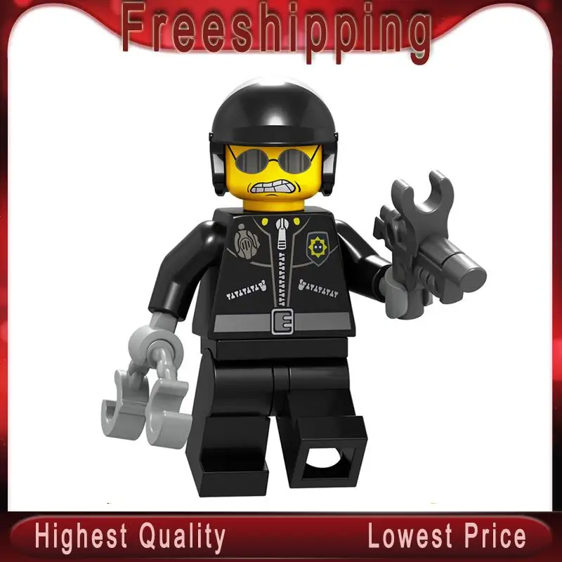 

Single Sale Bad Cop Emmet Wyldstyle Robo Swat Vitruvius Robot God Mazinger Z Movie action figure Building Blocks Toys L013