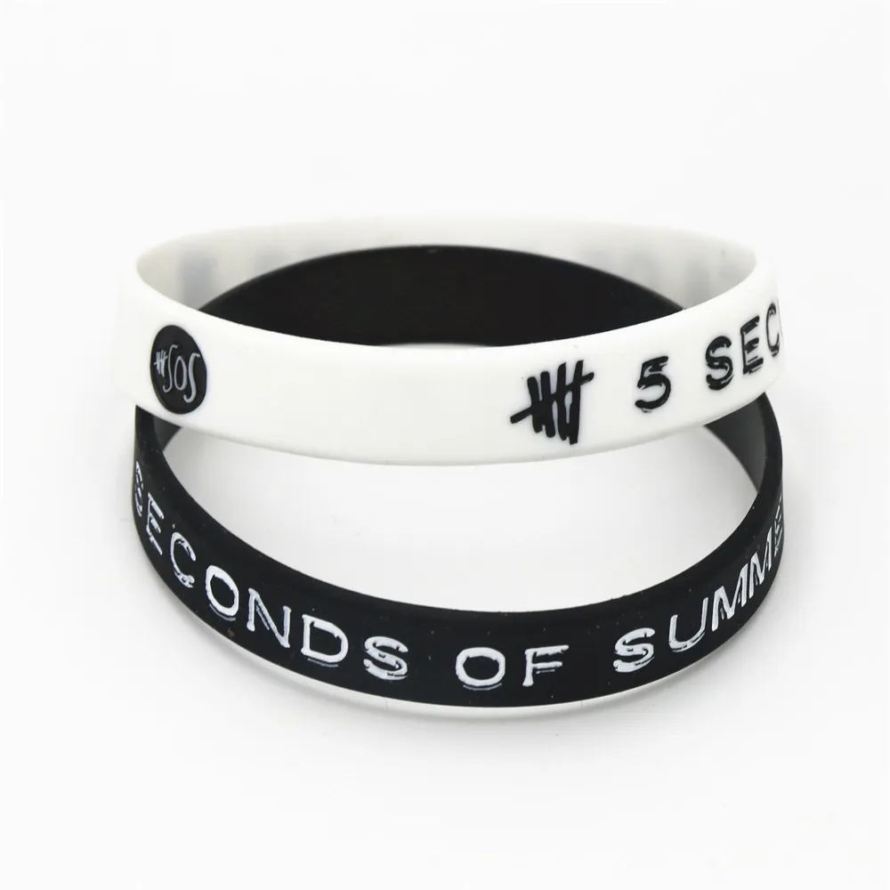 

1PC 5 Seconds Of Summer Band Silicone Wristbands 5SOS Star Silicone Bracelets Bileklik Fashion Style Jerwerly Gifts SH196