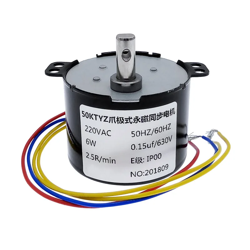 60KTYZ Synchron Motor AC220V 1.2-110RPM Getriebemotor CW/CCW Langsamläufer  Motor