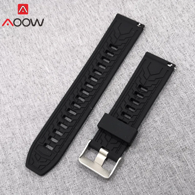 Универсальный силиконовый ремешок для часов 18 мм 20 мм 22 мм 24 мм для samsung Galaxy Watch 42 мм 46 мм быстросъемный сменный ремешок для браслета