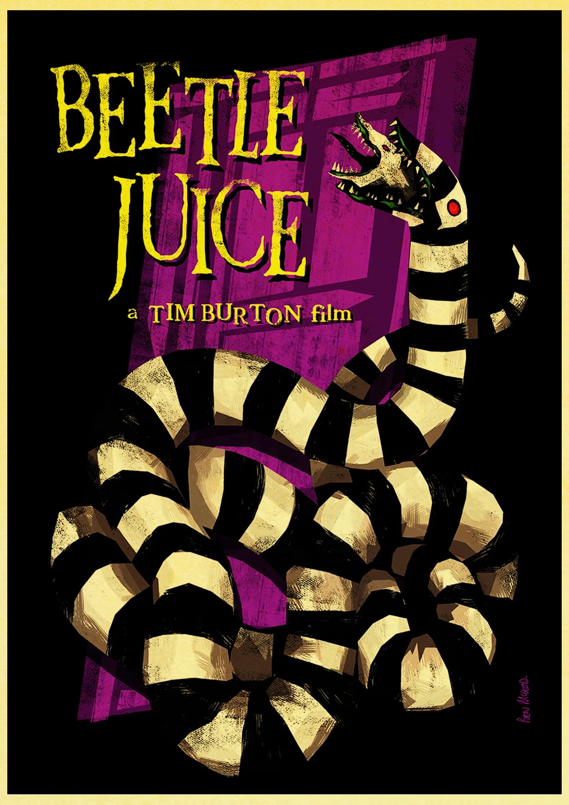 Фильм ужасов Beetlejuice Ретро плакат Стикеры из крафтовой бумаги украшение дома стикер на стену