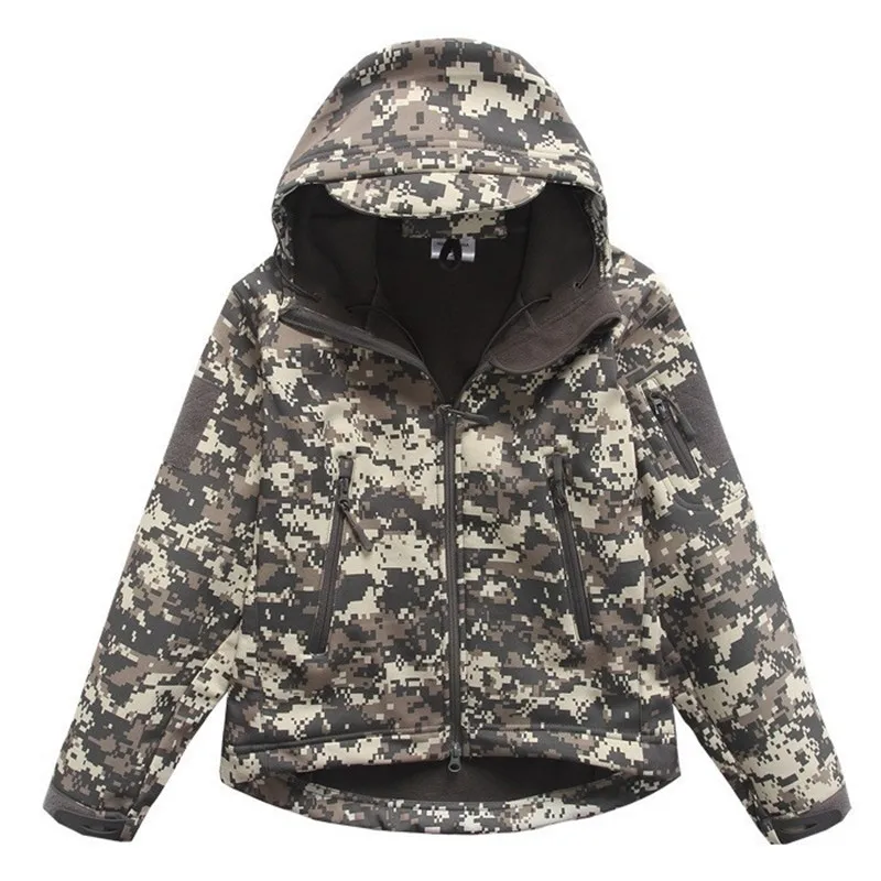 

Winter Kids Outdoor Sports Camping Skiing Waterproof Warm Jacket Tops Children Soft shell Fleece Windproof Tactical Hooded Coats