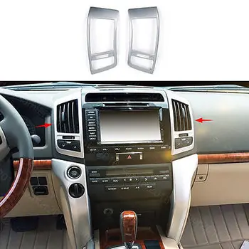 

2x Chrome For Toyota Land Cruiser 08-15 Center Air Vent Outlet Frame Cover Trim