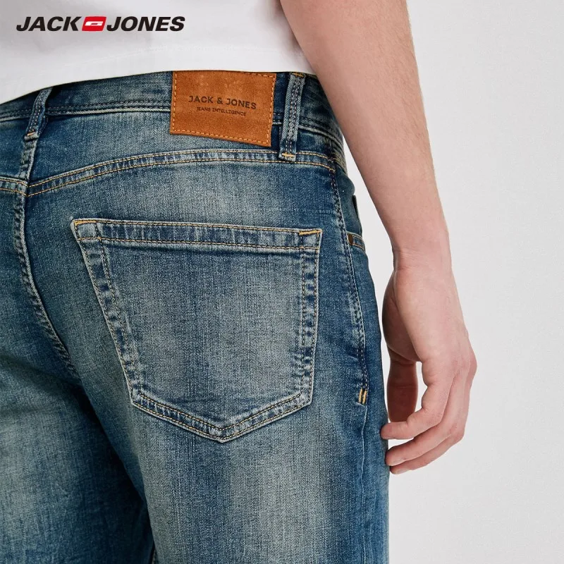 JackJones Для мужчин костюмы зауженного кроя из эластичной ткани на хлопковой основе плотно прилегает к телу ноги Джинсовые Шорты J | 218243511